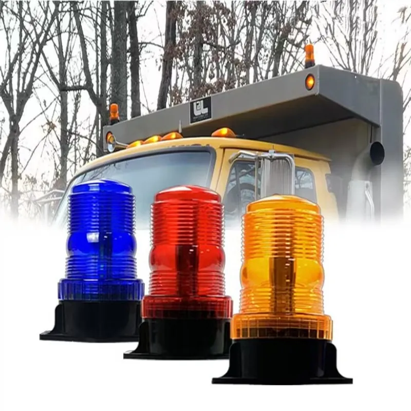 

LED Emergency Warning Rotating Flashing Beacon Strobe Light Signal Bulb for Forklift Truck School Bus Amber Blue Red 12-24V