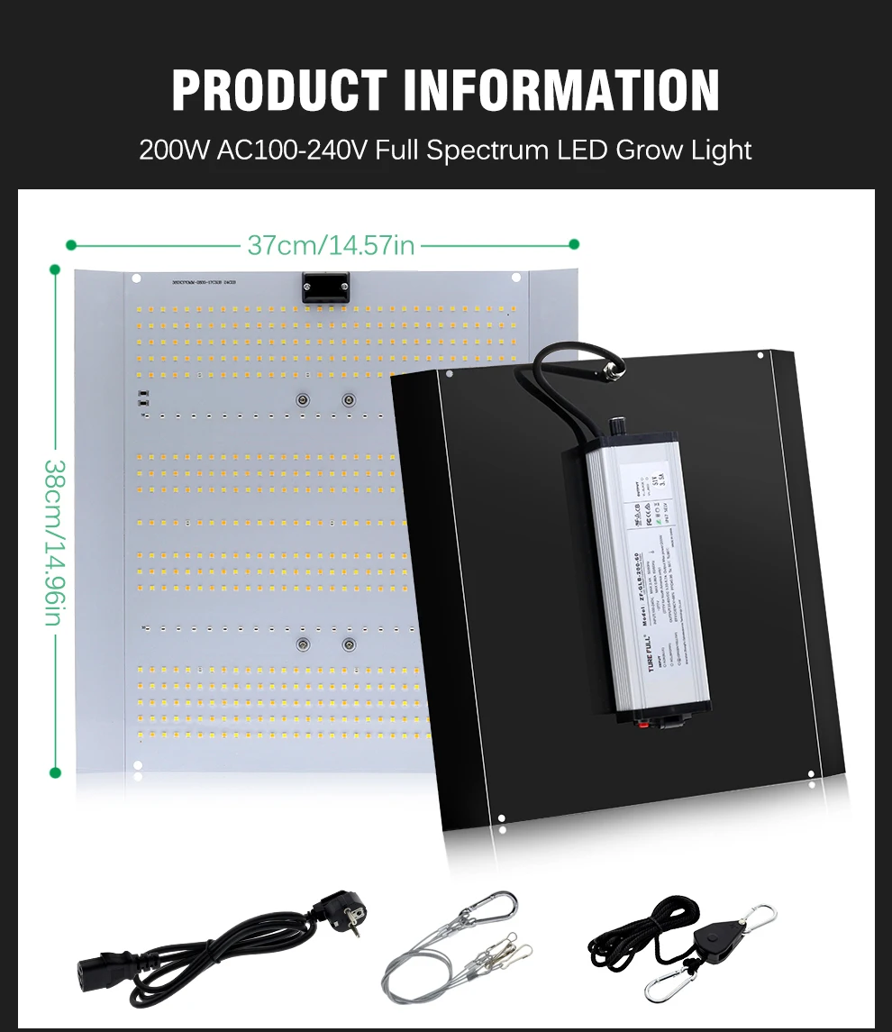 200W Vollspektrum-LED-Wachstumslicht AC100-240V SMD3030 für Gewächshauspflanzen Unabhängige rote LED-Wachstumslampe für Gemüseblumen – Detail 10