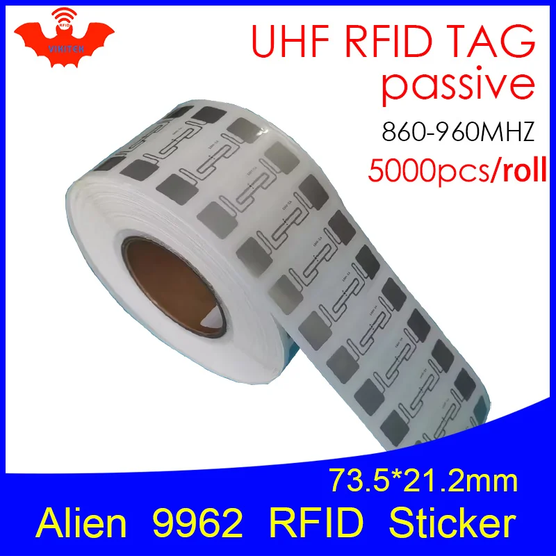 

UHF RFID-метка наклейка Alien 9962 влажная инкрустация EPC6C 915mhz868mhz860-960MHZ Higgs9 5000 шт. Бесплатная доставка клейкая Пассивная RFID-метка