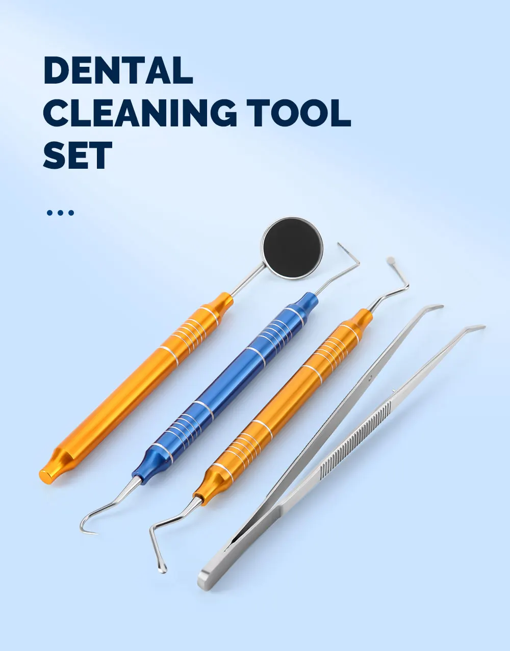 4 Teile/satz AZDENT Dental Reinigung Werkzeuge Kit Zähne Schaber Mund Spiegel Pinzette Edelstahl Zahnmedizin Sonde Instrument – Detail 1