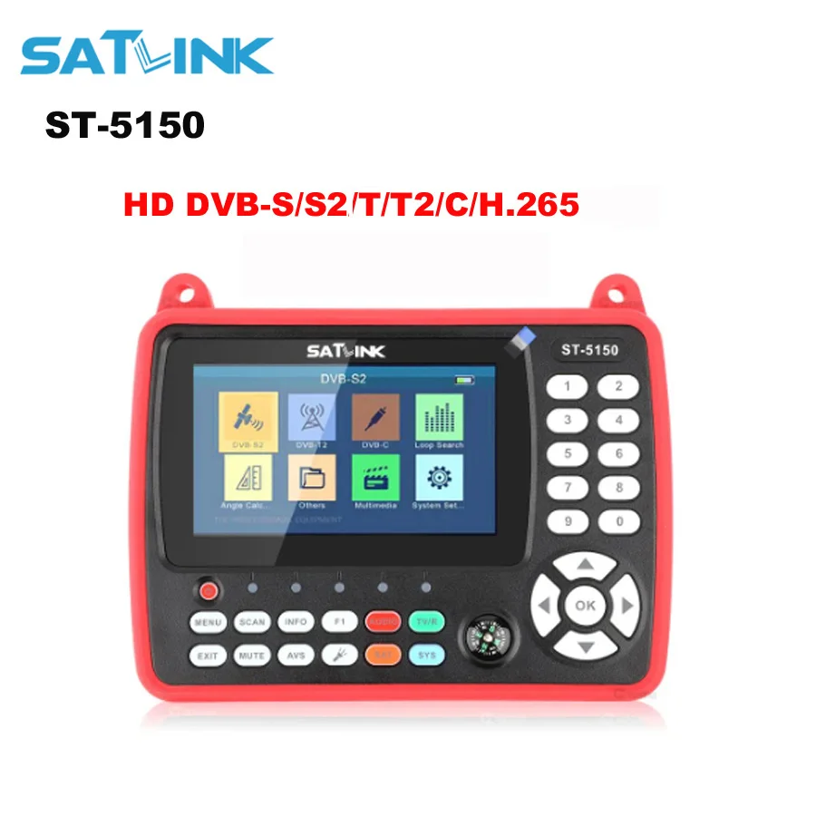 Original Satlink Finder Meter ST 5150 4.3Inch H.265 COMBO DVBT/T2/C/S2  Satellite SatFinder original satlink ws 6933 sat finder dvbs s2 hd digital satellite receiver satfinder meter