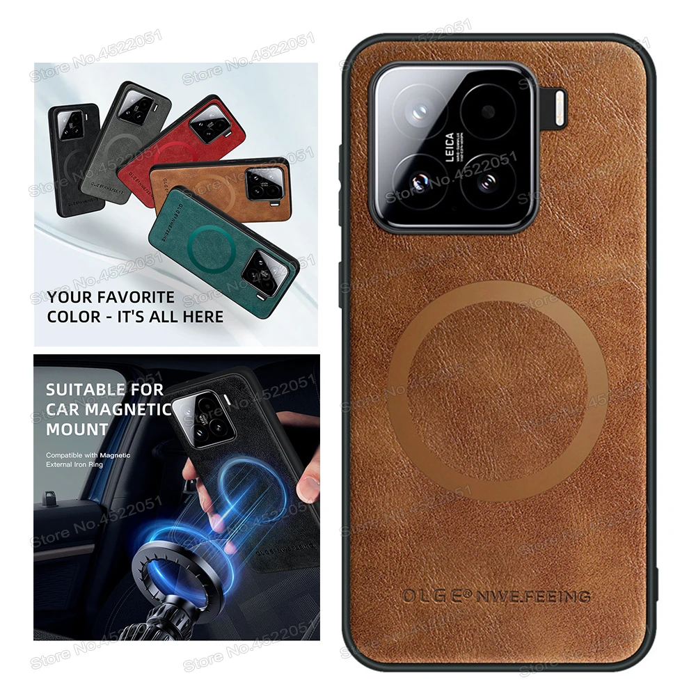 Retro Leather Texture Magnetic Soft Frame Back Cover