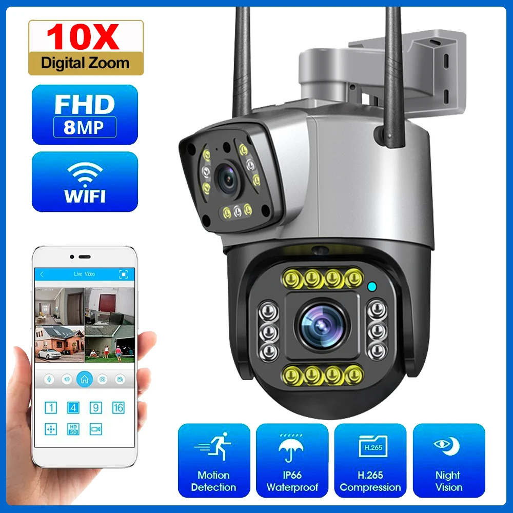 Wifi Survalance Camera Security Protection Ip Wireless Cctv Telecamere Smart Home Wifi Camera Outdoor Wi-Fi Surveillance 4K Camera