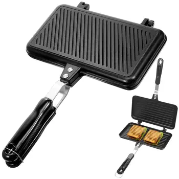 Padella antiaderente a doppia faccia per panini, frittata, pane, vassoio piatto, friggitrice in ceramica, utensile da cucina, cucina domestica, pratico 1