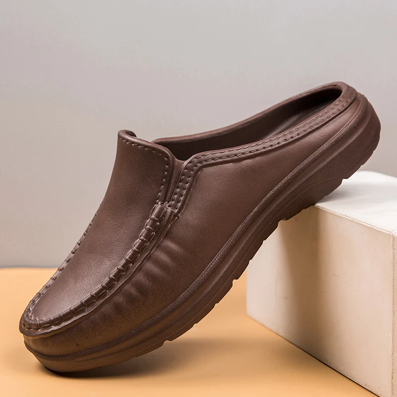 Duże rozmiary półpantofle męskie buty z jednym krokiem pedału, buty do jazdy samochodem, antypoślizgowe buty szefa kuchni, męskie codzienne buty skórzane