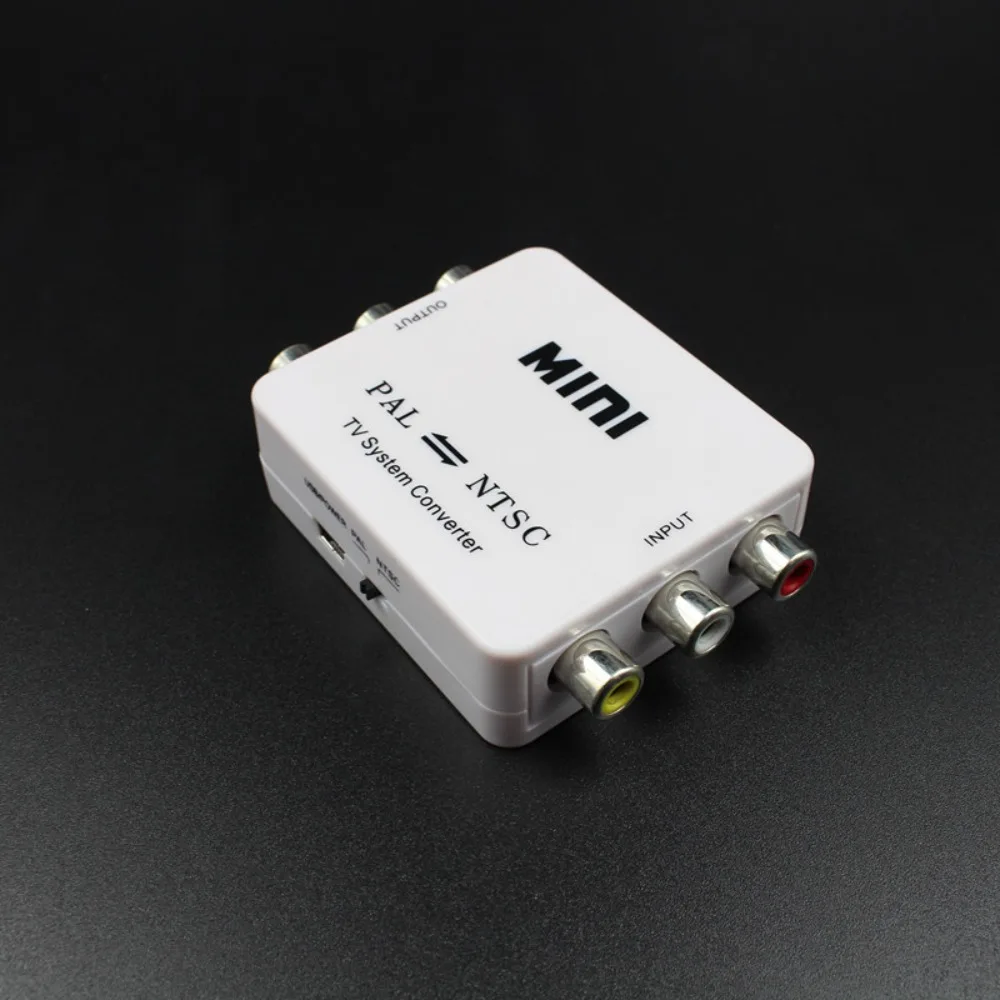 Signal Conversion PAL To NTSC Converter Connection Box Video Converter AV Input/output White