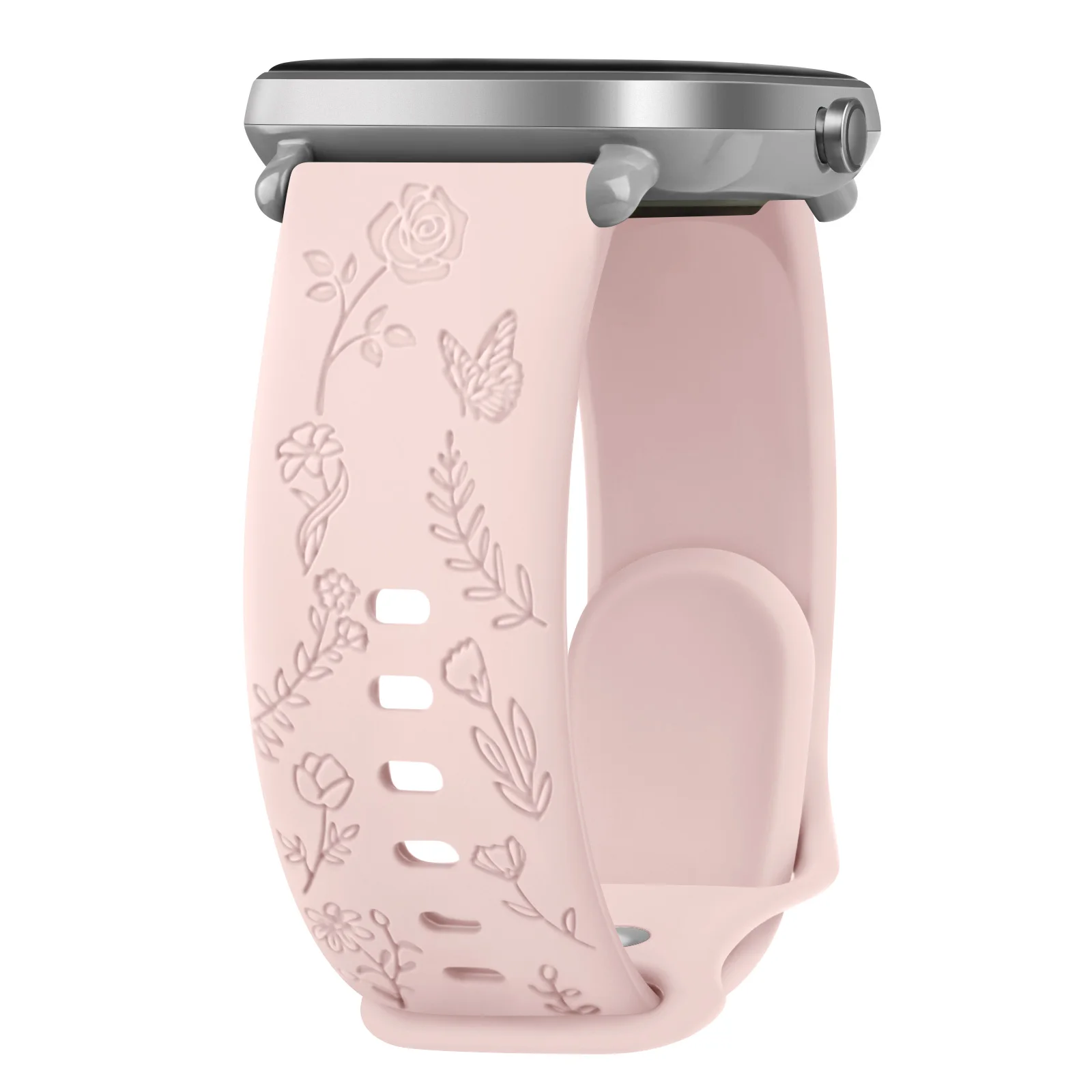 Floral Engraved 20mm Watch Strap