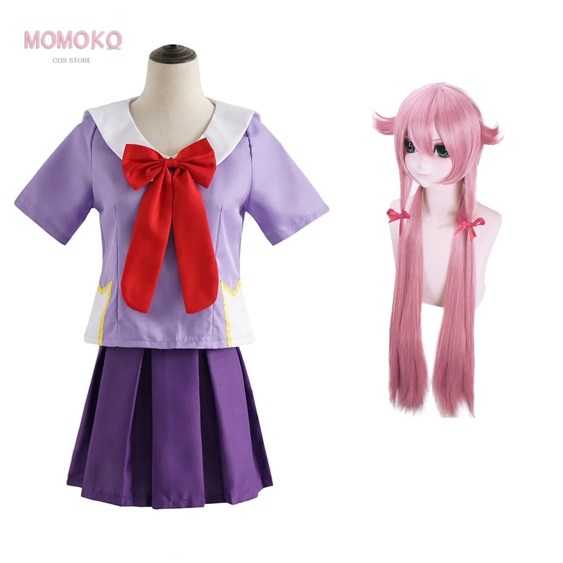 ZYHCOS Girls Cosplay Costume Set - Purple Skirt Outfit With Red Bow Tie, Summer Diary Style