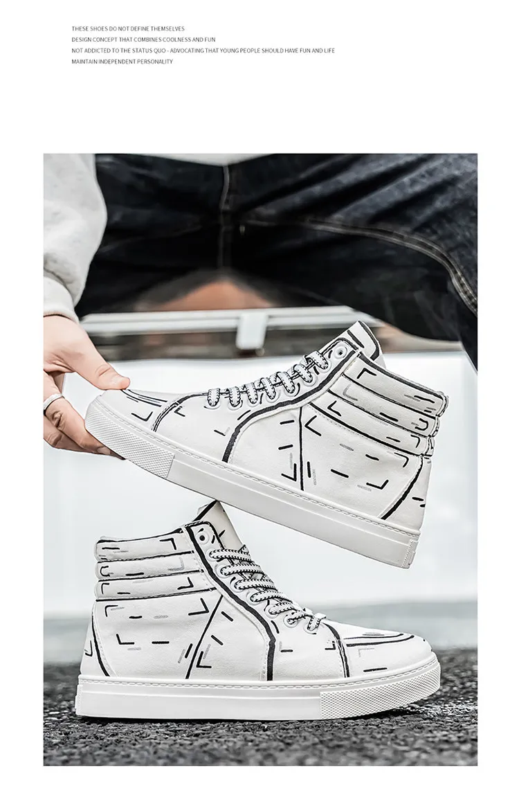 Description Picture 4 of itemClassic Fashion White Men's Skateboarding Sneakers Big Size 48 Breathable Canvas Shoes Men Espadrilles Chaussures De Skate Homme