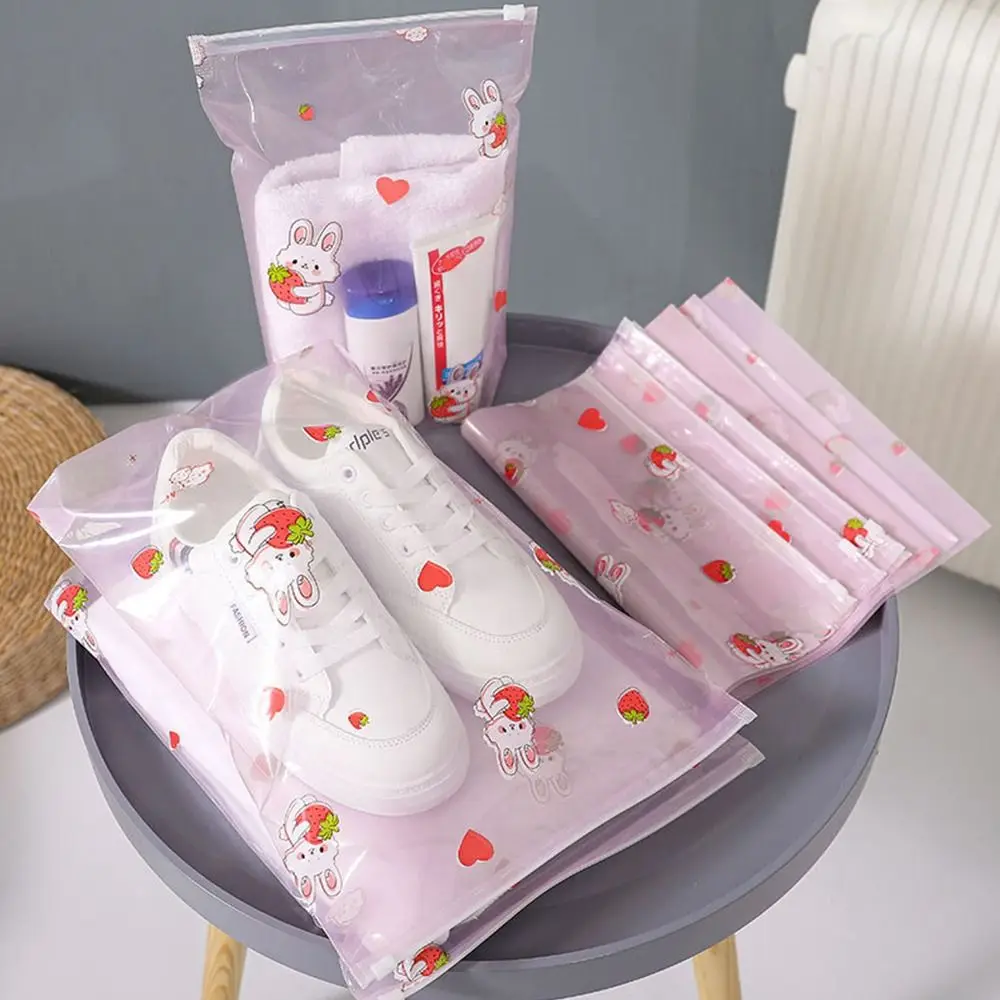 5Pcs Travel Luggage Partition Storage Bags Packing Organizer PVC Zipper Bag Cute Practical Partition Bag Clothes Underwear Shoes 4