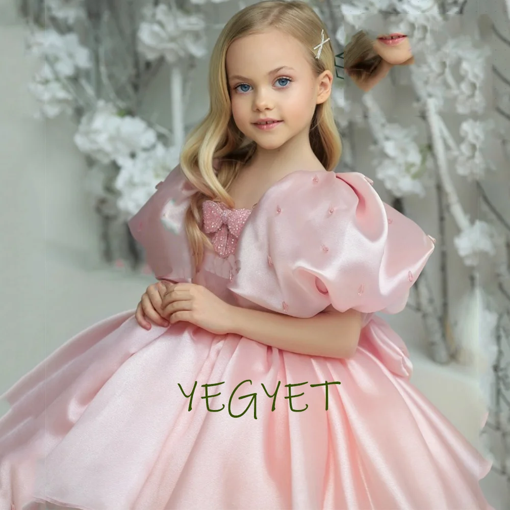 puffy-short-sleeve-a-line-flower-girl-dresses-with-pink-bow-glitter-satin-wedding-party-gowns-for-princess-2022