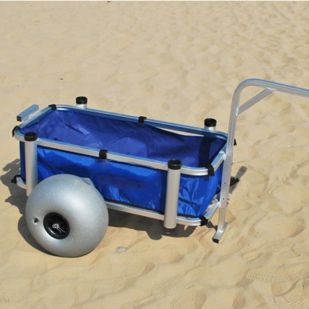 sale two wheel Camping Fishing Multifunction Folding Aluminum Balloon Wheel Beach For Sale