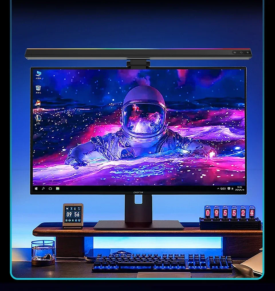 Description Picture 6 of itemLed Computer Monitor Light Internet Bar Gaming Office Computer Display Screen Lamp Sync to Music RGB Stepless Dimming Lamp