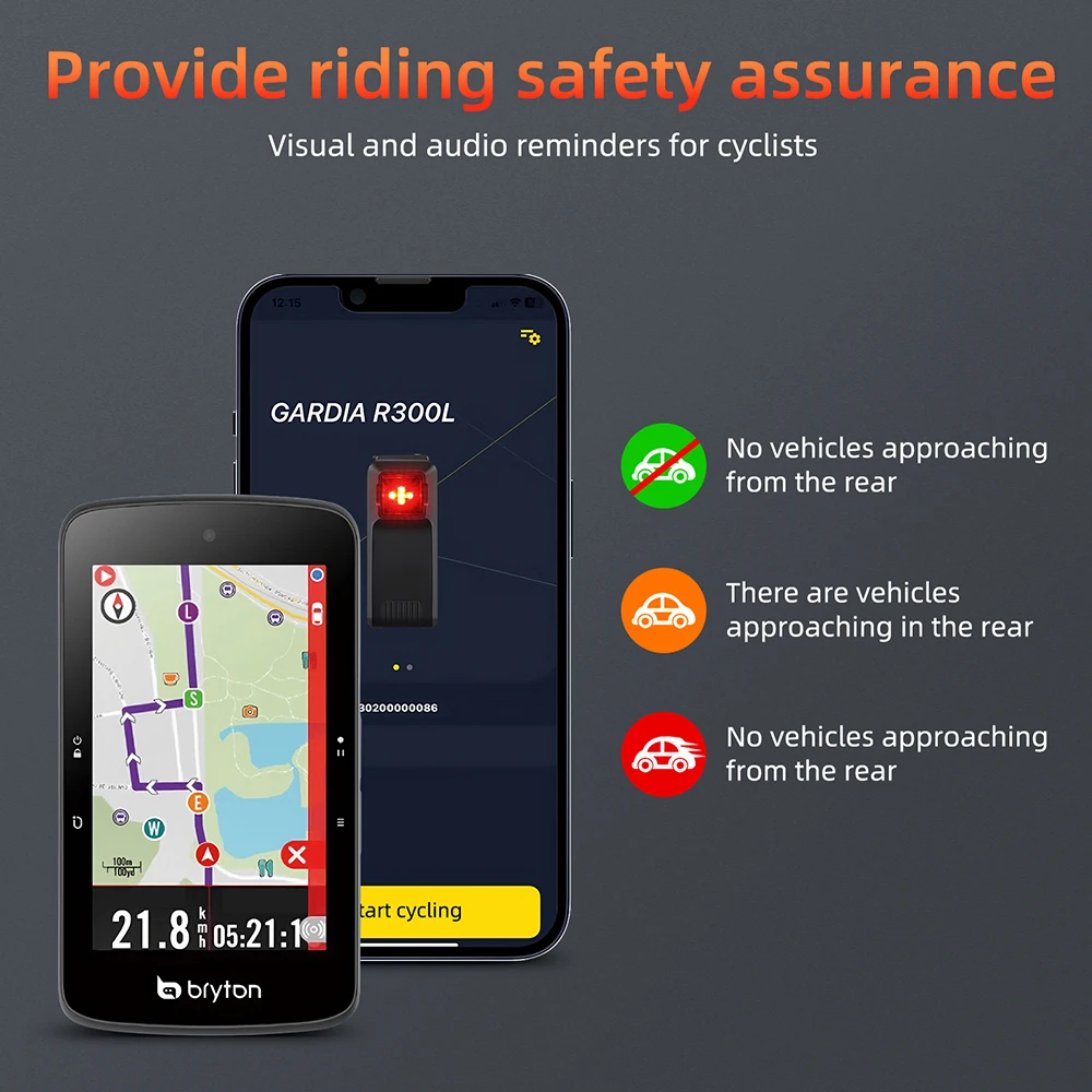 W100 Bicycle Radar Taillight Bike Rearview Sensor Compatibility with Cycling Cyclocomputer IPX6 Waterproof Brake Sensing Lamp bicycle taillight