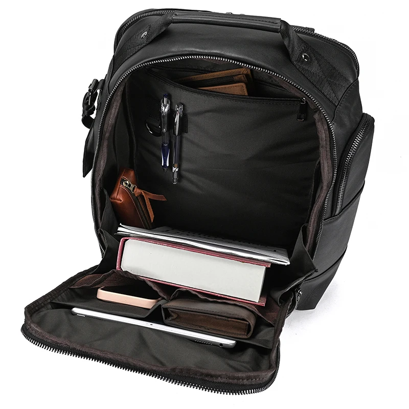 High Quality Bags Men's Leather Backpack Retro Luxury Fashion Style Backpack Travel Backpack School Bag For Men Leather Daypack