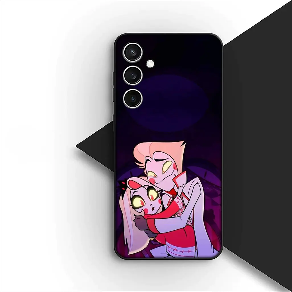 Stylish Dust-Proof Phone Case featuring Hazbins Charlie, Angel, and Alastor Design