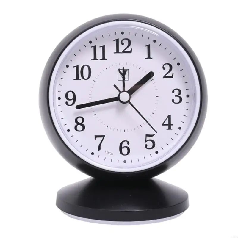 23GA Stylish Quiet Alarm Clock with Arabic Numerals Battery Operated No Ticking Analog Desk Clock for Children Bedroom 5