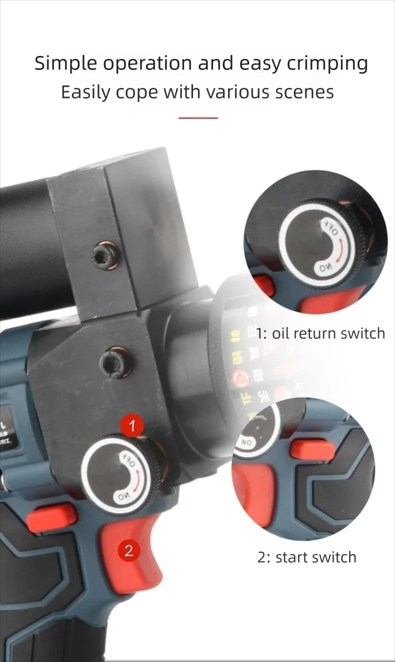 JH SL240 Brushless Electro-Hydraulic Crimping Pliers 0-240mm Rechargeable for Co