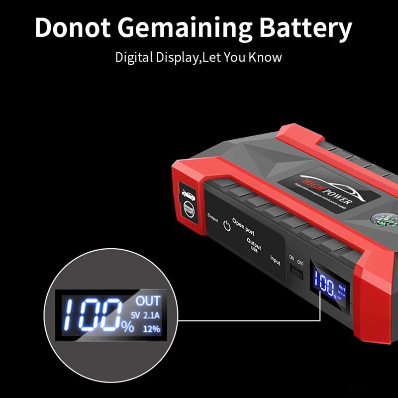 12V Car Jump Starter 1000A 89000mAh Power Bank Petrol Diesel Car Battery Charger Starting for Auto Battery Booster To Start
