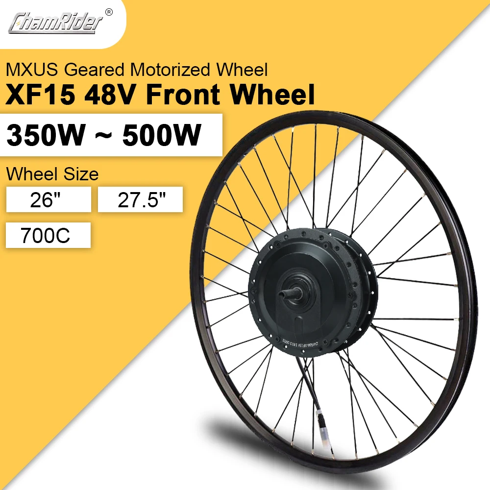 

ChamRider Motor Front Wheel 48V Electric Ebike Conversion Kit 36V Bicycle Kit MXUS 350W 500W Geared Hub Motor