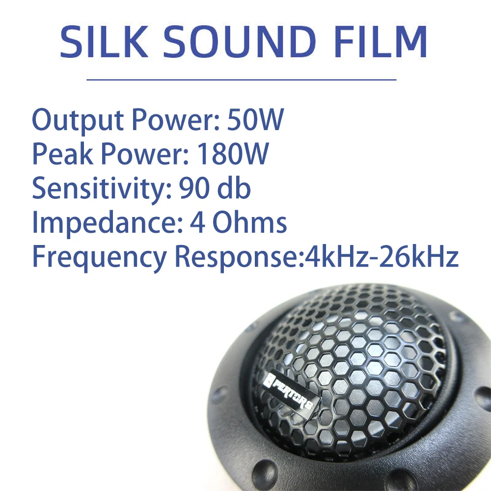 1 Pair DDT-S30 Car Tweeter 180W Car Stereo Speakers 4Ohm Audio Silk Film High-Pitched Loudspeaker For Audio Modification