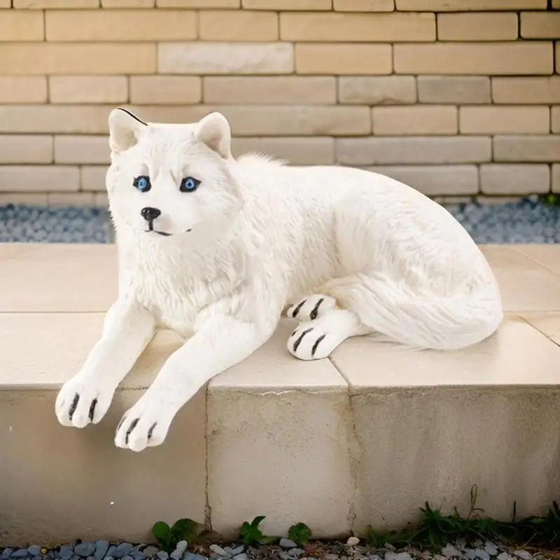 090B Wolf Figurine Creature Toy Perfect for Role Playing and Pretend Play Hand Painted Wolf Figurine Creature