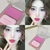 Pink Purple Mist Blusher Cream With Puff Matte Brighten Cheek Enhance Complexion Face Contouring Shadow Rouge Mud Makeup 1
