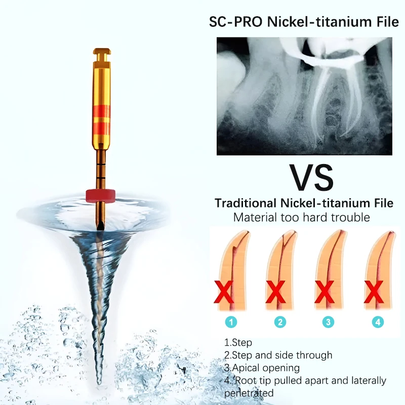 Endo Rotary Files 6Pcs/Box for Dental Heat Activation endo rotary files,dental pulp files
