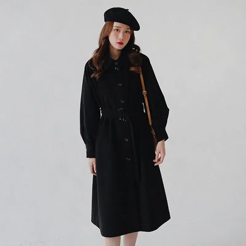2022 Autumn  And Winter New Style Slim Fit Hepburn Style Mid Length Thickened Wool Coat Women's Trend