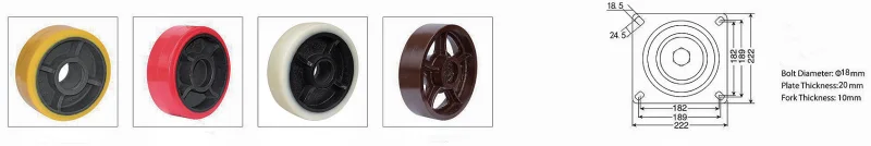 8 in High Load Capacity 2ton Industry Super Heavy Duty Trolley Swivel Caster Spr