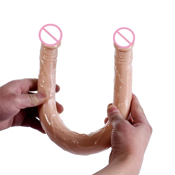 Double-headed Dragon Penis Simulation Female Lesbian Long Transparent Dildo Gay Color Masturbation Stick Women Realistic Dildo 4