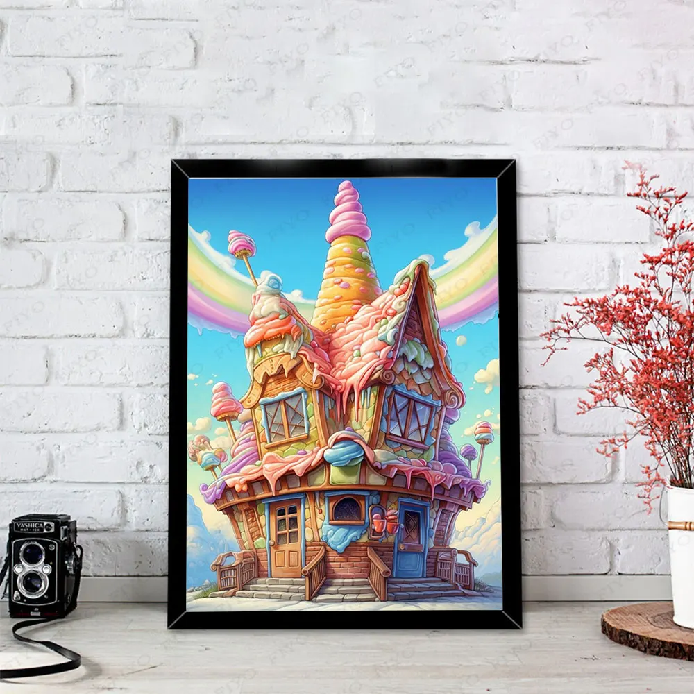 New Diy Diamond Painting Strawberry Houses Diamond Embroidery Building Landscape Mosaic Cross Stitch Kits Home Decoration