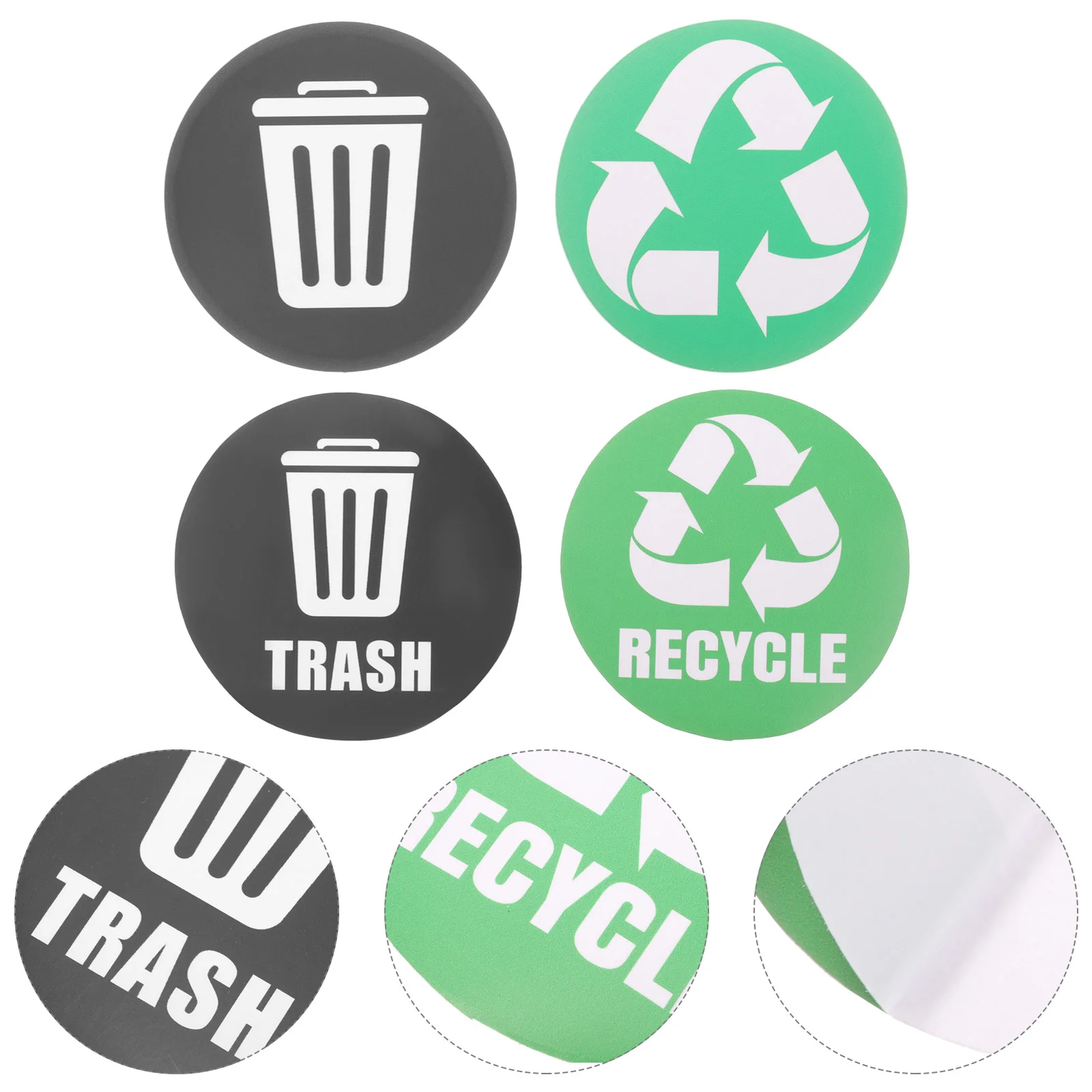 

12 Pcs Garbage Can Labels Trashcans Recycle Bin Sign Sticker Pvc Recycling Stickers