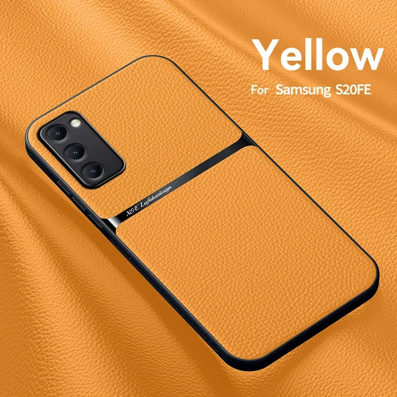 Leather Phone Case with Built-in Metal Plate for Magnetic Car Mount Holders
