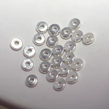 

50pcs Flat Disc Beads Spacers Silver Plated Brass Disk Spacers Beads Earring Findings Jewelry Supplies 4.3x1.4mm