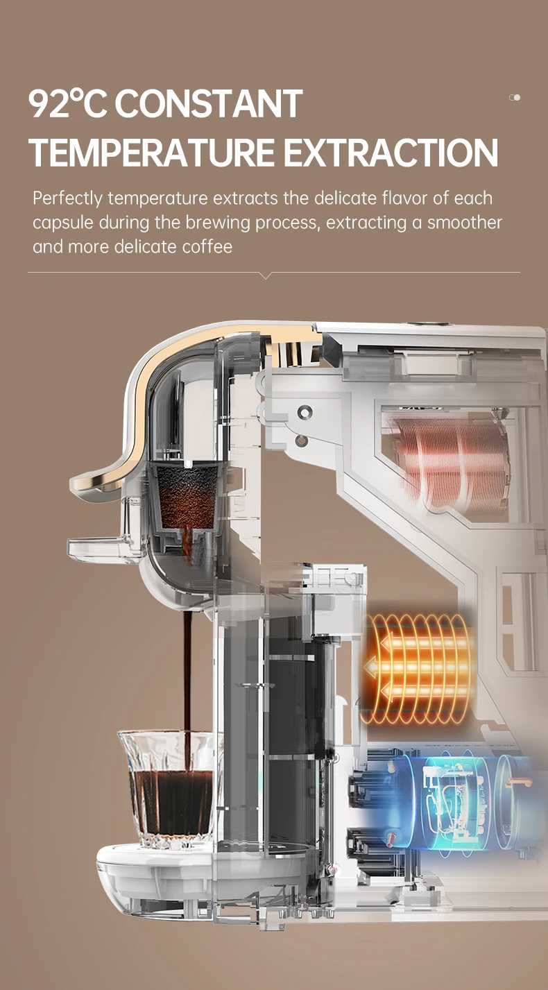 Cafelffe Multiple Capsule Coffee Machine 4 in 1 Hot/Cold DG Cappuccino Nes Small Capsule ESE Pod Ground Espresso Cafeteria 19Bar