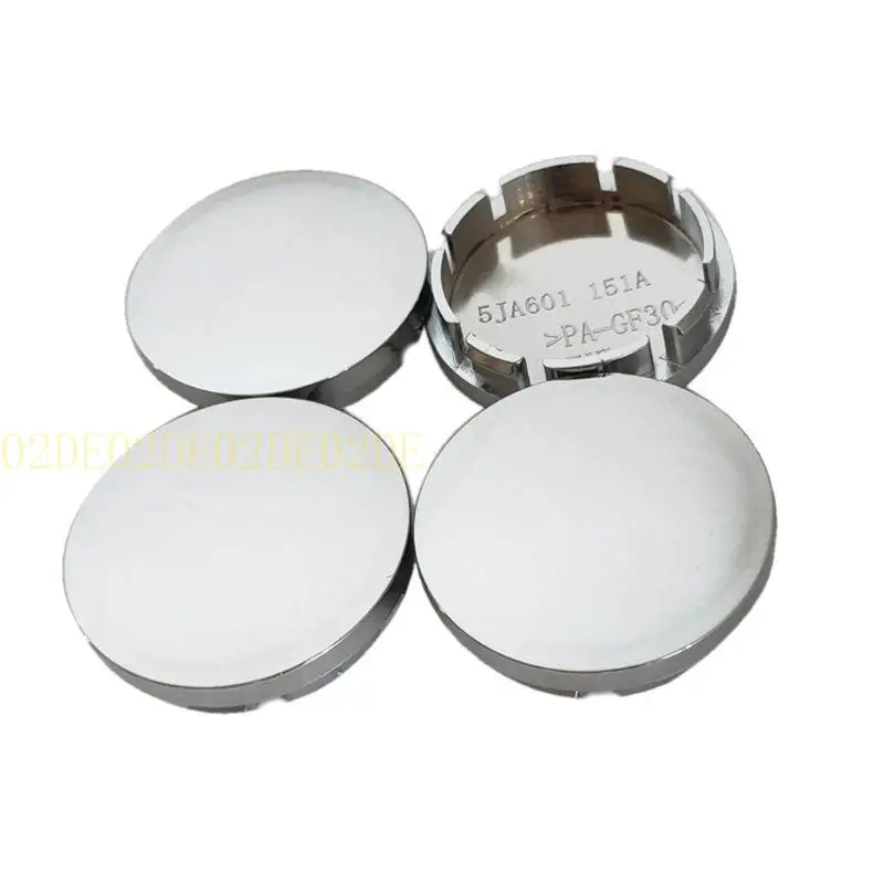 4-Piece Black/Silver Car Wheel Center Caps - Universal Fit