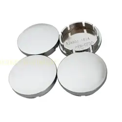 4 - Piece Black/Silver Car Wheel Center Caps - Universal Fit (Silver)