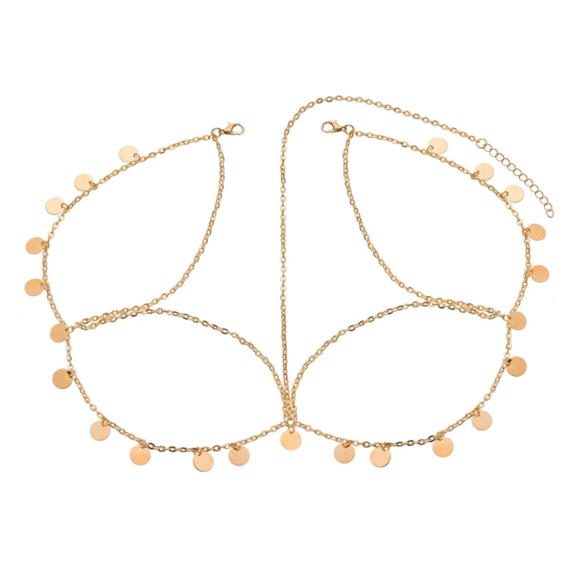 Women Hair Accessories Gold Color Alloy Coin Forehead Head Chain Metal Tassels Multilayer Headband
