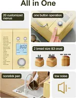 20-IN-1 Bread Maker, Dual Heater 2LB Bread Machine BPA-Free Material & Nonstick Ceramic Pan Compact Bread Maker Machines 2