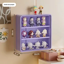 Magnetic Wall Display Rack - Dustproof Storage Box for Action Figures and Collectibles (Purple - S)