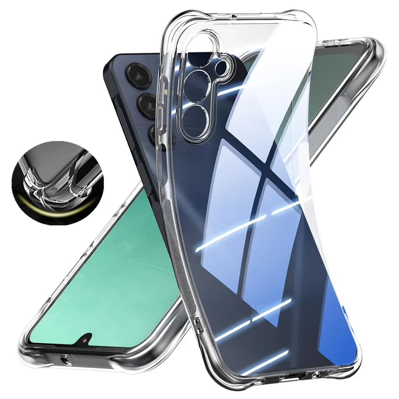 Shockproof Clear TPU Phone Case with Four-Corner Protection