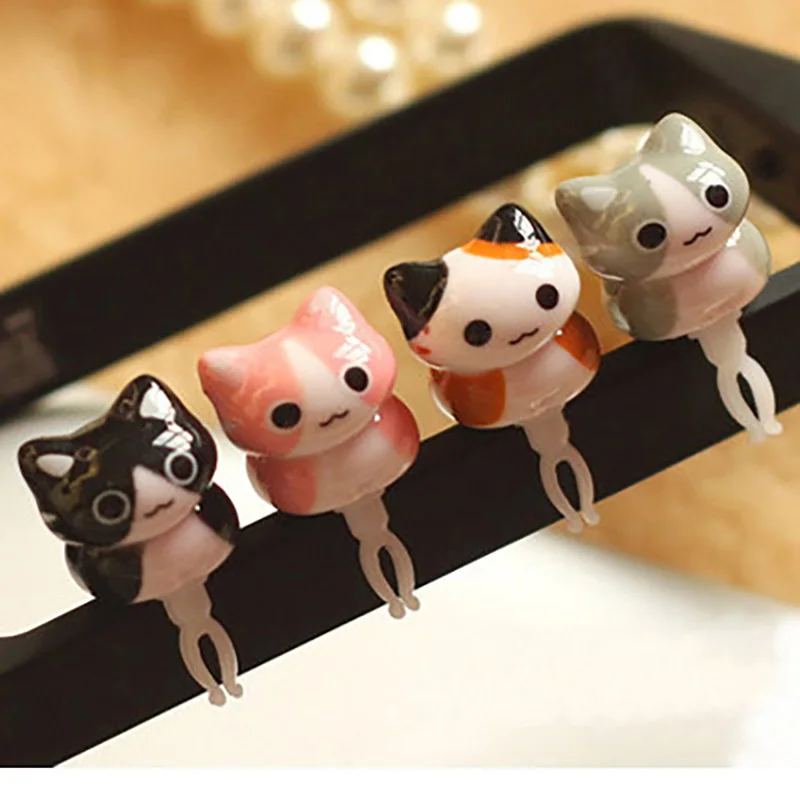 Cat Style Cute Cartoon Cat Animal Design Ear Jack Mobile