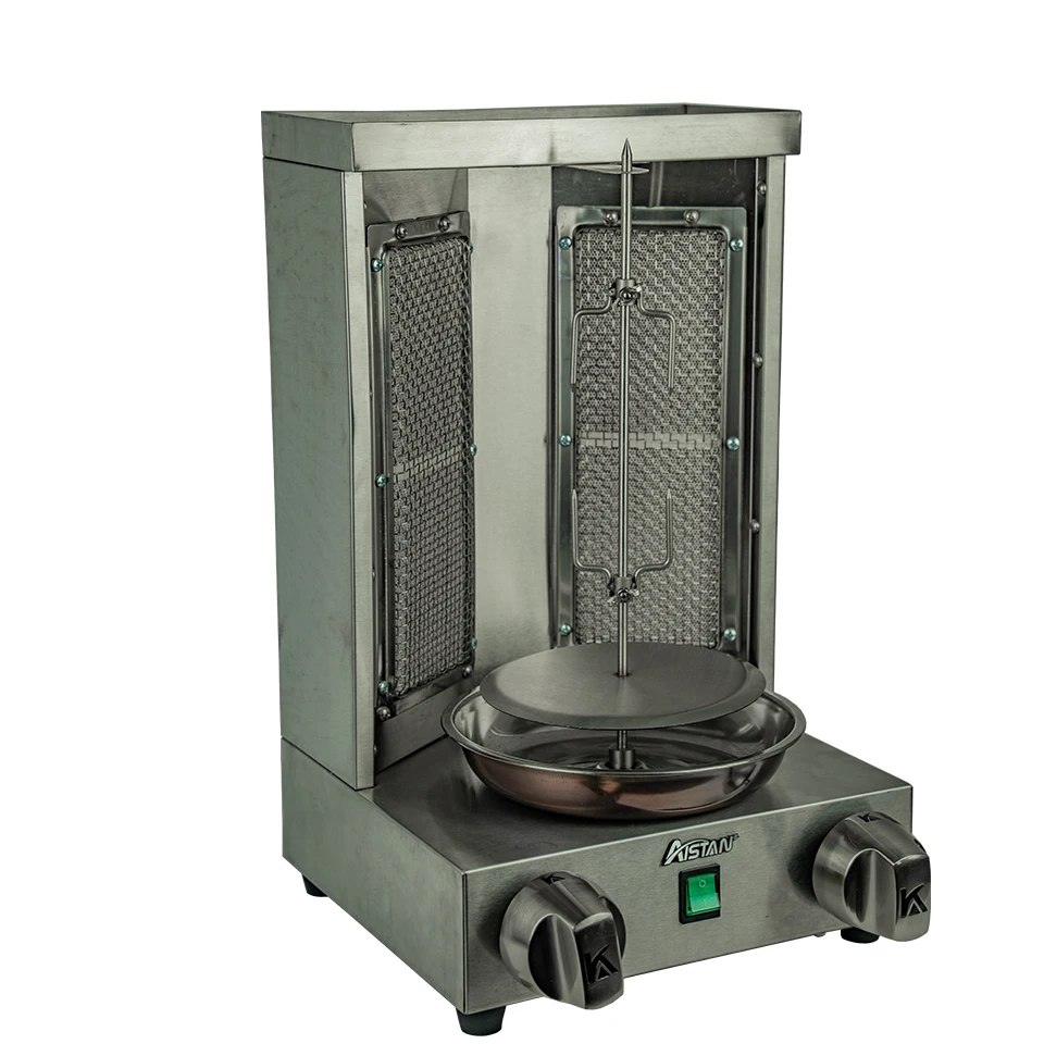 Gas Kebab Machine GB25 Gas Vertical kebab machine 360&deg;rotary S.steel Turkey kebab roaster Shawarma Middle East Rotisserie Equipment