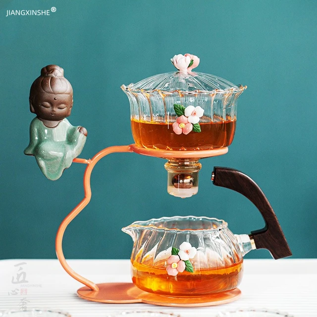 Glass Tea Set Automatic Teapot Tea Infuser Magnetic Water Diversion  Heat-resistant Kungfu Tea Drinking Dragon Tea Maker - AliExpress