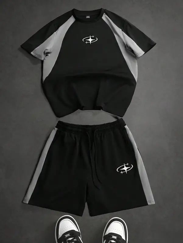 2026 Summer New Men's Short-Sleeved Shorts Set with 3D Pattern Printing - Street Casual Fashion Comfortable and Stylish - Image 4