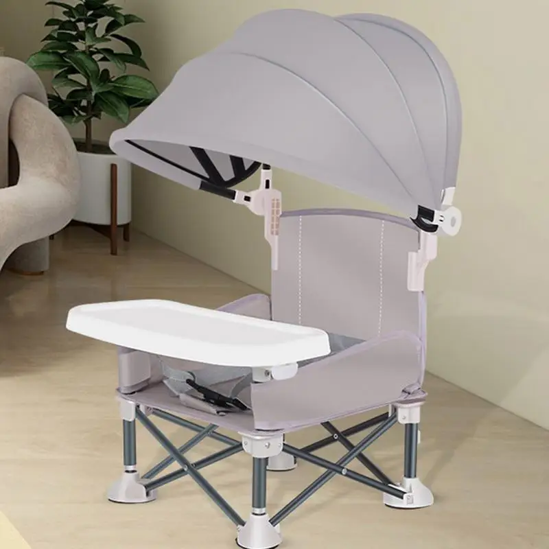Portable Compact Baby Chair With Safe Belt For Indoor Outdoor Camping Picnics Use Easy Travel Aluminium Alloy Seat Booster