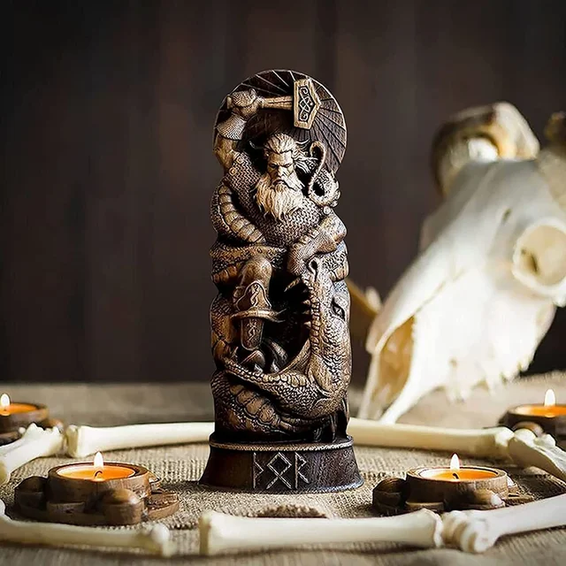Sculpture de dieu Viking, Pantheon scandinave, ornements en résine, Statue Freyja, Dieux nordiques Freya, Sculpture d'autel Heathen Asatru 5