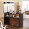 Modern Reception Desk with LED Lights, 63 Inches Front Counter Table for Reception Room, Lobby, Beauty Salon, Retail 6