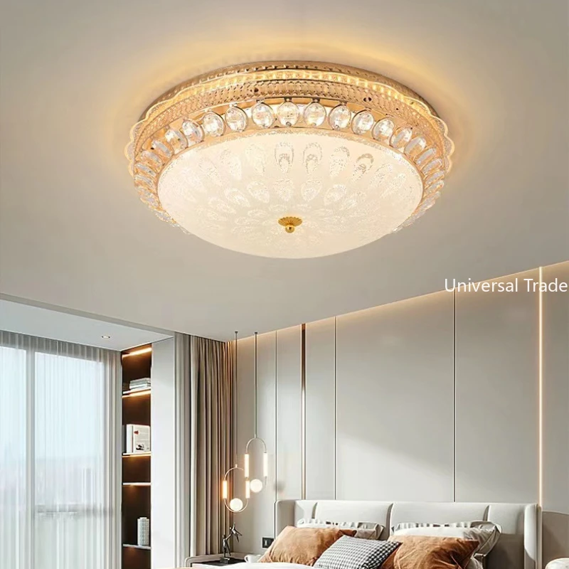 Europeu cristal LED teto luz, luz criativa, quarto principal, quarto aconchegante